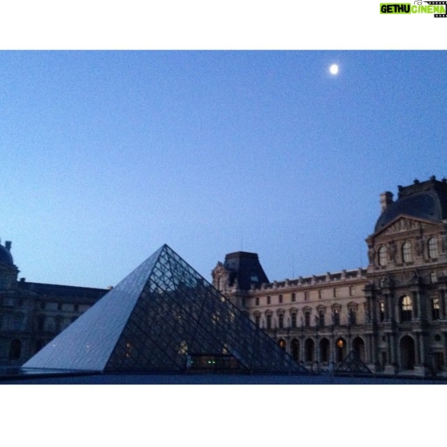 Willa Holland Instagram - in case you were wondering what the louvres looks like with no one around and the moon behind it during sunrise