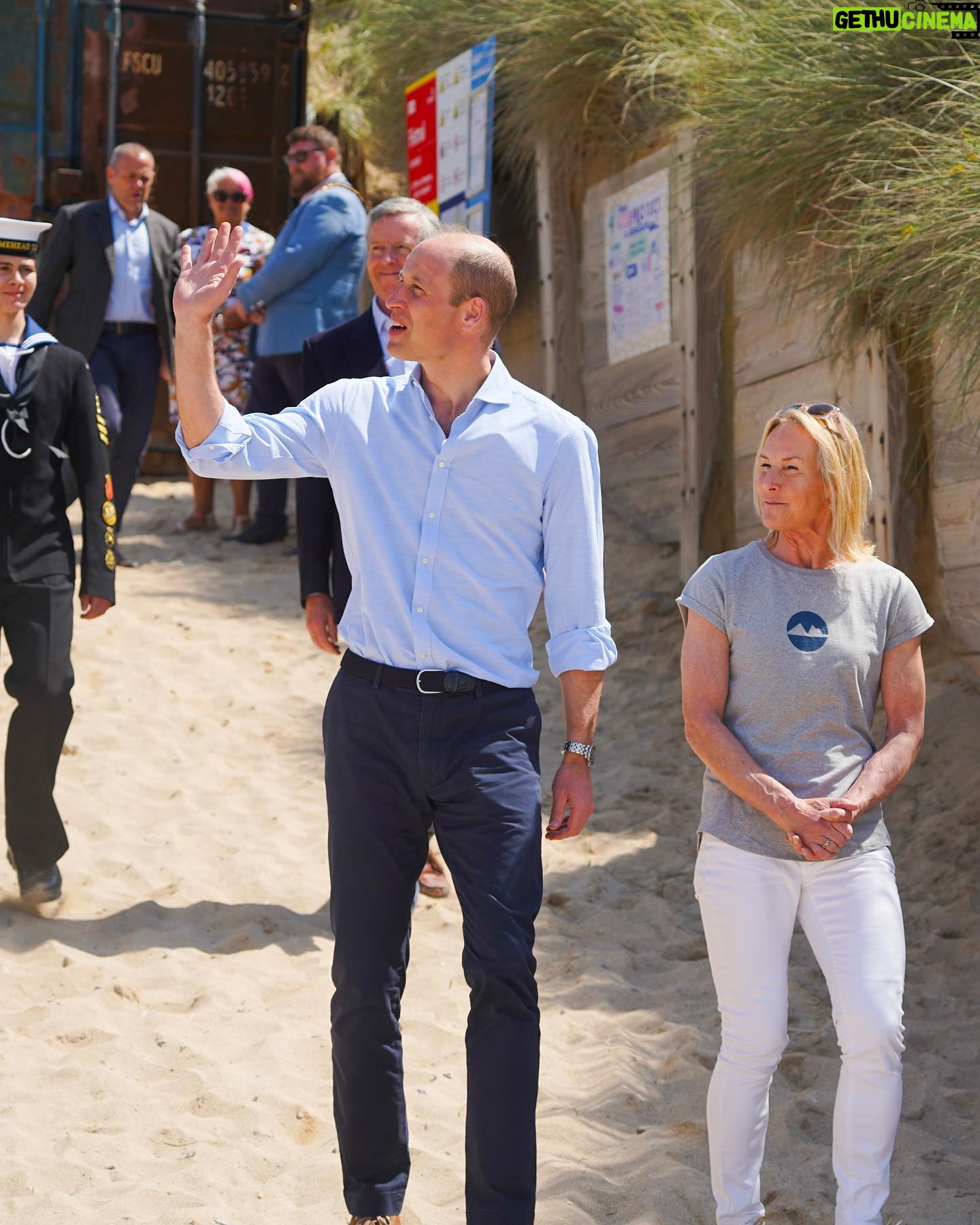 William, Prince of Wales Instagram - A brilliant afternoon at Fistral Beach meeting some of the people dedicated to keeping our shores safe this summer 🌊