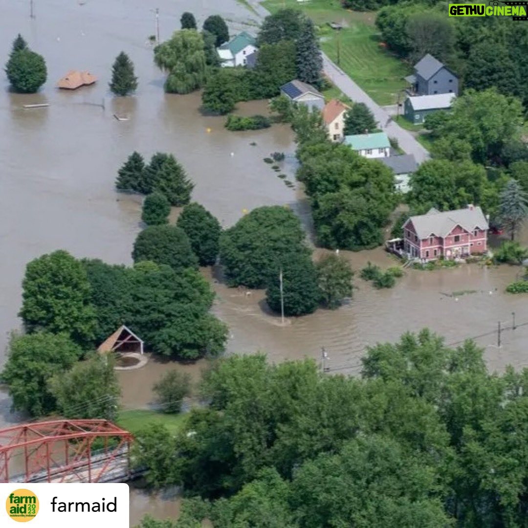 Willie Nelson Instagram - #Repost @farmaid • The storm that recently ravaged Vermont and parts of New York, Massachusetts, and New Hampshire left a wake of ruined crops, perished livestock and destroyed equipment for the area’s farmers and ranchers. Compounding the situation is the devastation the entire area is witnessing – washed out roads, homes knocked off foundations, power outages and deep grief. If you’ve been impacted by the flooding, please click the link in our bio to find a resource spreadsheet curated by Farm Aid’s Hotline Team. #disasterrecovery #flood Photo of Flood damage in Richmond Village, Vermont by U.S. Air National Guard Senior Master Sgt. Michael Davis (CC BY 2.0) JULY 14, 2023