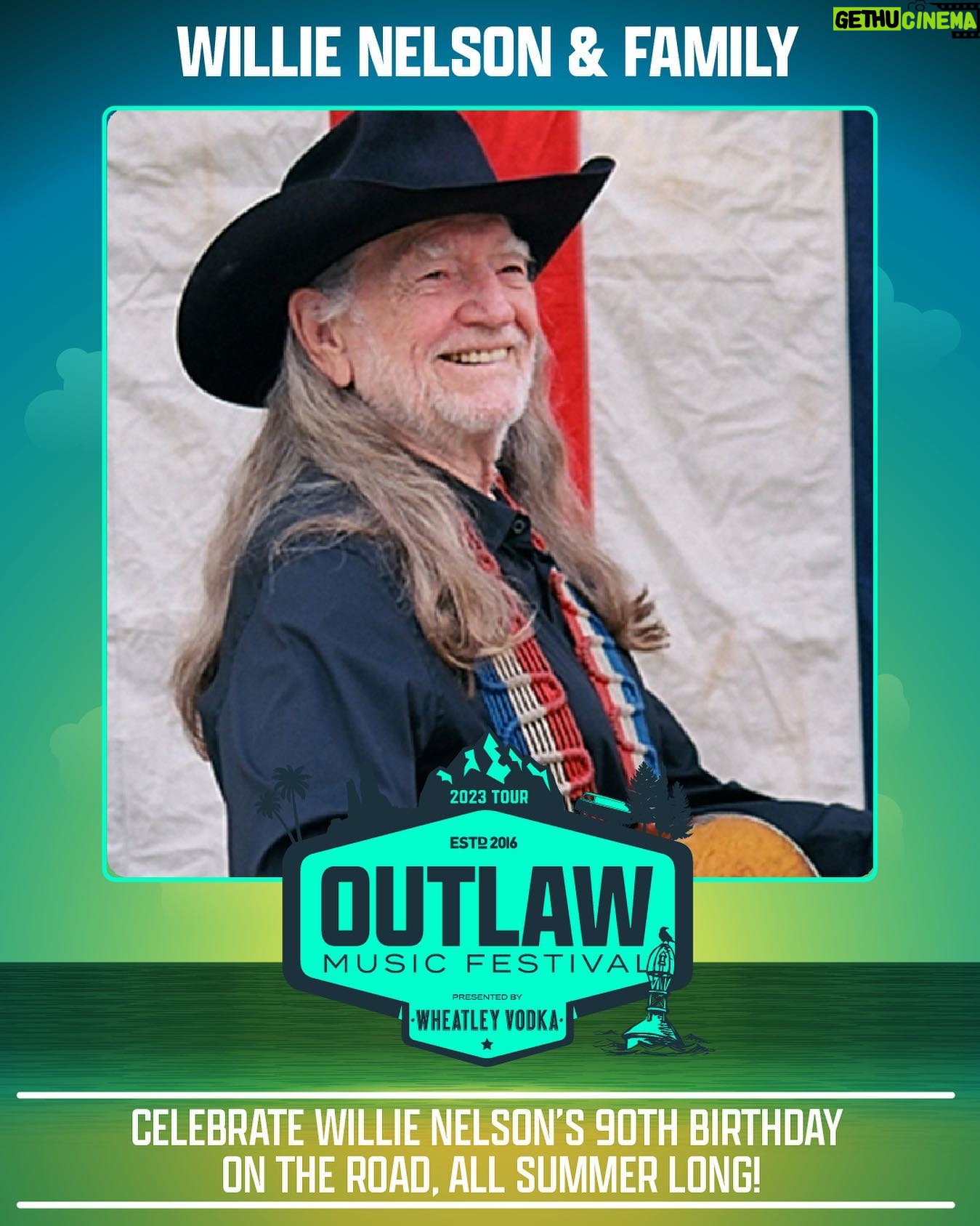 Willie Nelson Instagram - Excited to keep the 2023 @outlawmusicfestival Tour rolling next week! Bringing some talented friends with me so come on out and celebrate my 90th with us! More info at outlawmusicfestival.com. @outlawmusicfestival @blackbird_presents @wheatleyvodka #outlawmusicfestival