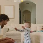 Witney Carson Instagram - It’s not everyday you capture something so monumental and special! Jet man’s first steps! I love Leo’s reaction, he’s genuinely so happy 🥹💙✈️ yay bubba!! #jet #jetman #firststeps #baby #babysfirst #babywalks #fyp #babywalking #10months