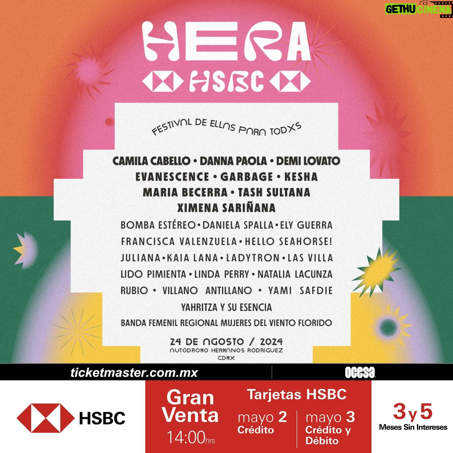 Ximena Sariñana Instagram - Es muy fuerte ver materializado un proyecto con el que llevas tiempo soñando, y que parece algo muy lejano y muy poco posible. Nos lo imaginamos y pasó. Hoy presentamos HeraHSBC @festivalherahsbc , festival conformado 100% por mujeres, un paso firme para la inclusión femenina en esta hermosa industria, un fest hecho por nosotras para todxs. Gracias equipo por hacerlo posible. @pacosierra @ichusita @aleruba @brencl @elispaprika @clau_yannick29 @javo020 @seitrack y gracias a todas las que nos precedieron, sin ustedes no estaríamos aquí. @festivalherahsbc #FestivalHeraHSBC #HeraHSBC24 #DeEllasParaTodxs 📷 @liliestradamx