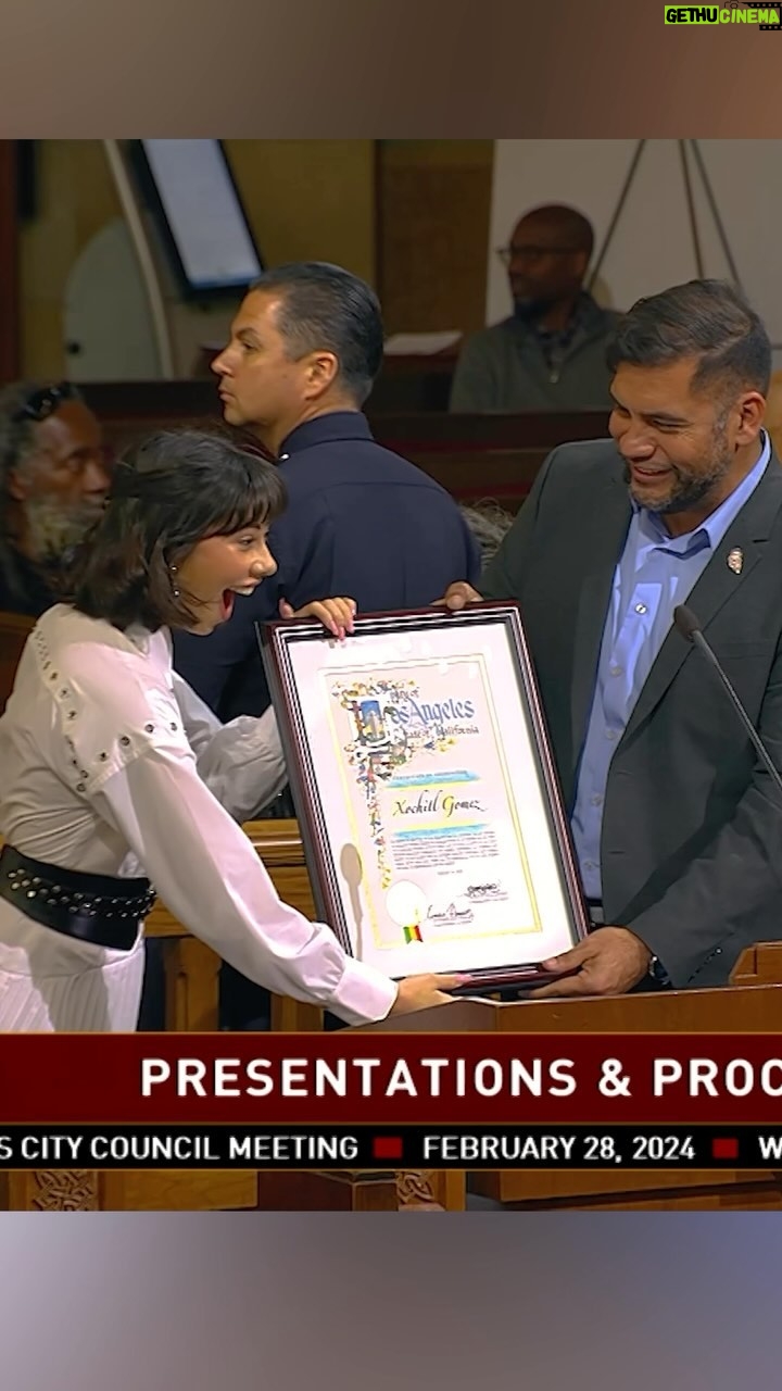 Xochitl Gomez Instagram - Xochitl Gomez is a proud Echo Park native, Marvel superhero and the youngest ever champion of Dancing with the Stars. It’s so incredible to see a young Latina woman from our community thriving and setting such a wonderful example — thank you for joining us in City Council!