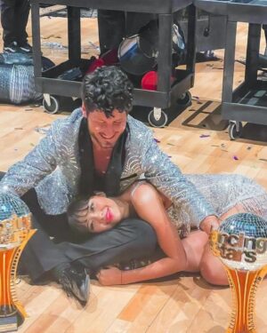 Xochitl Gomez Instagram - Just now waking up and it’s crazy to think that last night Val and I won the Len Goodman mirrorball trophy. I’m forever grateful for my journey on Dancing With the Stars and to whoever made the decision to pair Val and I together. @valentin you inspire me so much, you’ve made a huge impact on me. You have shown me respect, care, and love combined with work, determination, and focus- yet you made sure I had the most fun possible. And thank you to @jennajohnson for supporting me and allowing me to form close friendships with your family. I will miss dwts so so so much! I’ll be back next season and sit in the audience in admiration for the next cast. ♥️🏆🪩 #teamxv