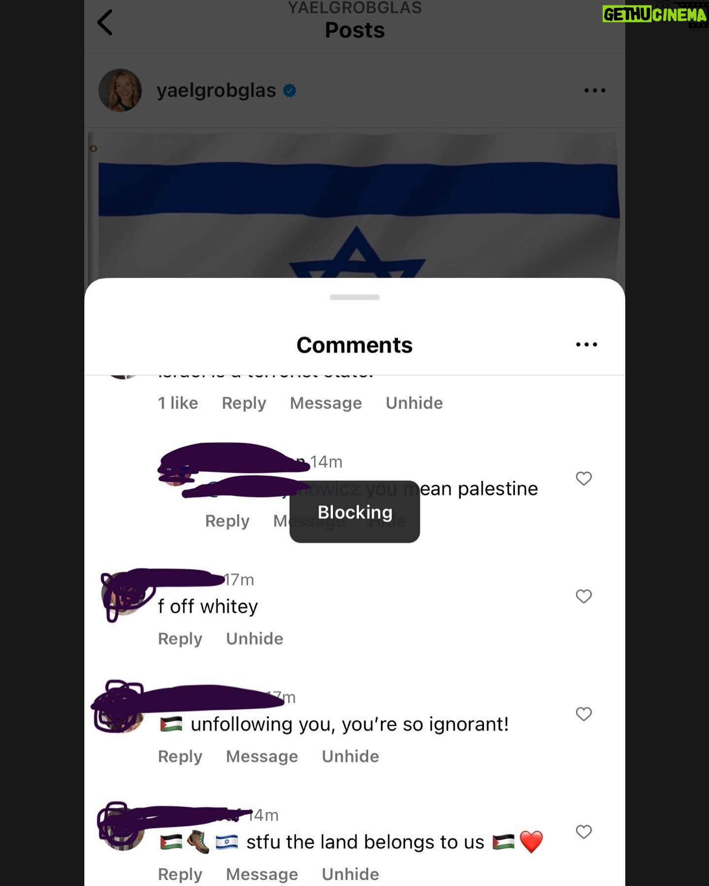 Yael Grobglas - 49K Likes - I’d like to share a couple of the hundreds of these kinds of comments I have been receiving on my previous post.
How are people celebrating this. Justifying this.
Hamas is Isis. Would you celebrate this if this happened anywhere else?
My family is in and out of the bomb shelter. My friends are begging for information about loved ones who are missing dead or taken hostage.
Everyone I know knows someone.
This isn’t free speech. This is calls to violence. And should be treated as such.
IF YOU SUPPORT THIS ATTACK, YOU ARE SUPPORTING A TERRORIST ORGANIZATION.
