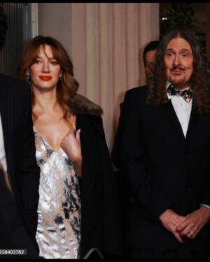 Yael Grobglas Instagram - Emmy night was fun (including a surprise pic with Weird Al) 
🎗️

#appletvplus