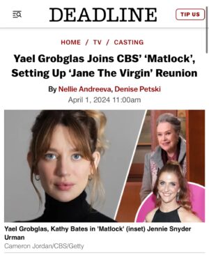 Yael Grobglas Instagram - The beans have been spilled ! 

 And I can’t WAIT for you to meet “The Meerkat” 😉

@cbstv 
#matlock