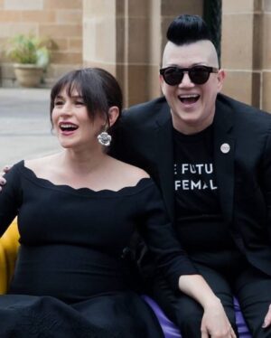 Yael Stone Instagram - A very important decade of orange 🍊 friendship. Lea Delaria, I love you. @realleadelaria