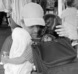 Yael Stone Instagram - Our big kid started school today, our littlest came to cheer her on. Big kid was brave and funny and didn’t look back. So many moments of letting go and loving more than you ever thought possible. I don’t talk about our kids here, or much about my personal life out of a desire to protect them and protect our world. But my focus on giving a shit, working for hope and taking deeper responsibility comes from these kids and that man holding them. They are making me who I hope to become. So, as big kid goes off to school I pay tribute to her, her sister, their dad for the most revolutionary education I could ever hope to receive.
