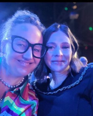 Yael Stone Instagram - Standing with mammoth talents @julia__savage and @delkathrynbarton at the AACTA awards and I felt totally and utterly out of place and in complete sensory overload. Let me explain. Firstly, I had a beautiful baby 8 weeks ago and we have a 4 and a half year  old. I’m stupidly tired. Secondly, I haven’t done fancy things for a long time. I spend most of my time and brain space running my not for profit @_hineighbour and most days I forget I am an actor. I put the high heels on literally at the red carpet and thought ‘I have no idea how to walk in these things, I may actually fall over’  I am aware of how much I’ve changed in the years following Orange is the New Black. I’m intimidated by how much older I look, I try the embrace that with gratitude for my life and life’s blessings (which sometimes make you tired and a lil haggard) and I’m proud of how I invest my time these days. Juggling being a parent, an actor and a worker for hopeful change alongside my love who is doing his own epic juggle is no sandwich in the park - but it’s beautiful, love filled chaos. It did mean I forgot my phone and wallet and my dear agent Lisa Mann had to order my Uber (owe you for that Lis) to get me home before my lactating boobs exploded - but I wouldn’t change a dang thing*.

*if I could magically reduce our global greenhouse gas emissions I would push the button and change that.