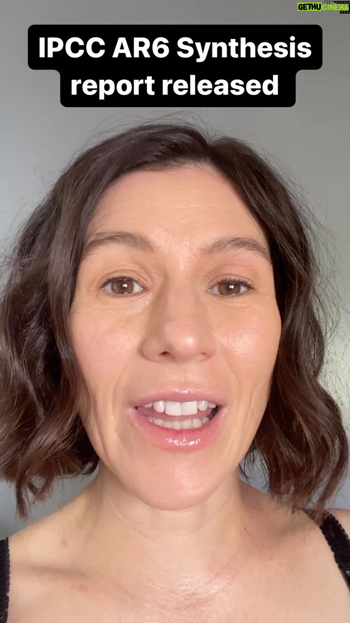 Yael Stone Instagram - The #IPCC has release it final synthesis of the AR6 report. We have one chance left. We must hold hope and action in even hands. Sending love. Let’s move! ❤️. Check link in bio for more details and explainer article