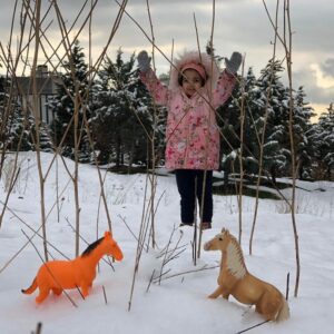 Yekta Naser Instagram - سوفيا و روز برفى به همراه اسبهاى محبوبش كه خودش بهشون ميگه عروس و داماد
عكس:#منوچهر_هادی