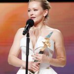 Yulia Peresild Instagram - Спасибо большое киноакадемии за мою награду «Первая актриса-космонавт», я действительно не ожидала, что это будет выделено в отдельную номинацию. Поздравляю всех лауреатов, радовалась за каждого искренне и все награды заслуженны. Особенно, конечно, радуюсь за своего однокурсника Женю Ткачука @hudruktkachuk! Вчера фильм «Вызов», посмотренный миллионами зрителей нашей страны и мира, не получил ни одной Кинонаграды. Команды «Вызова» в зале не было и я не смогла лично сказать каждому слова, поэтому напишу здесь. Дорогие причастные к этому Событию люди - киношники и космическая отрасль, я горжусь вами, нами!!! И всеми вместе и каждым по отдельности! Не грустите, не унывайте, не обижайтесь, не злитесь!! Фильм «Вызов», несмотря на сложность коммуникации сегодня, смотрят зрители всего Мира, смотрят на русском языке. Мы своими силами, своим трудом, талантом, невероятным риском, страхом смерти вписали Российское Кино золотыми буквами в мировую Историю!!! Российское КИНО - первое в Космосе. Это у нас не отнять уже никогда. И это наш вклад большой и настоящий в нашу страну. Поэтому радуемся, что это с нами было. Мой космический бро @klim_shipenko, ты единственный режиссер на нашей прекрасной планете, кто мог сделать это кино и ты это сделал. У нас ПОЛУЧИЛОСЬ. И нам будет, что рассказать нашим внукам 😂, чего нам это стоило!! Спасибо Константину Эрнсту, Дмитрию Рогозину, Эдуарду Илояну, что взяли на себя такие риски! Спасибо, космическая отрасль, что вы так круто отобрали и подготовили за пару месяцев в космос! Спасибо нашим командирам - они просто Герои во всех смыслах слова! И наша КиноКоманда - художники всех цехов, светики, операторы, режиссеры, планировщики, монтажеры, супервайзеры, водители, ассистенты по актерам - каждый-каждый - вы в моем сердце - лауреаты точно. Каждое зернышко вашей любви - это вклад! Я вас благодарю! Горжусь! P.S.: просто вспомните наш перелет Байконур-Москва 🌷 наши песни, наше счастье от каждых снятых секунд, и улыбнитесь!!! Люблю! Ура!!! Style @bosco_di_ciliegi @passage.bosco @loginov.store Makeup&Hair @beliysad @1tv @gctc_official @roscosmosofficial @start.ru @yellow_black_and_white_