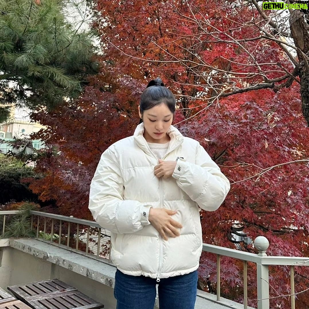 Yuna Kim Instagram - 따숩❄️❤️ #뉴발란스 #액티브다운 #숏패딩 #뉴발란스패딩 그나마 좀 덜 뿌연가🙄🫣 사진좀잘찍어주쇼🤷♀️ㅋㅋ