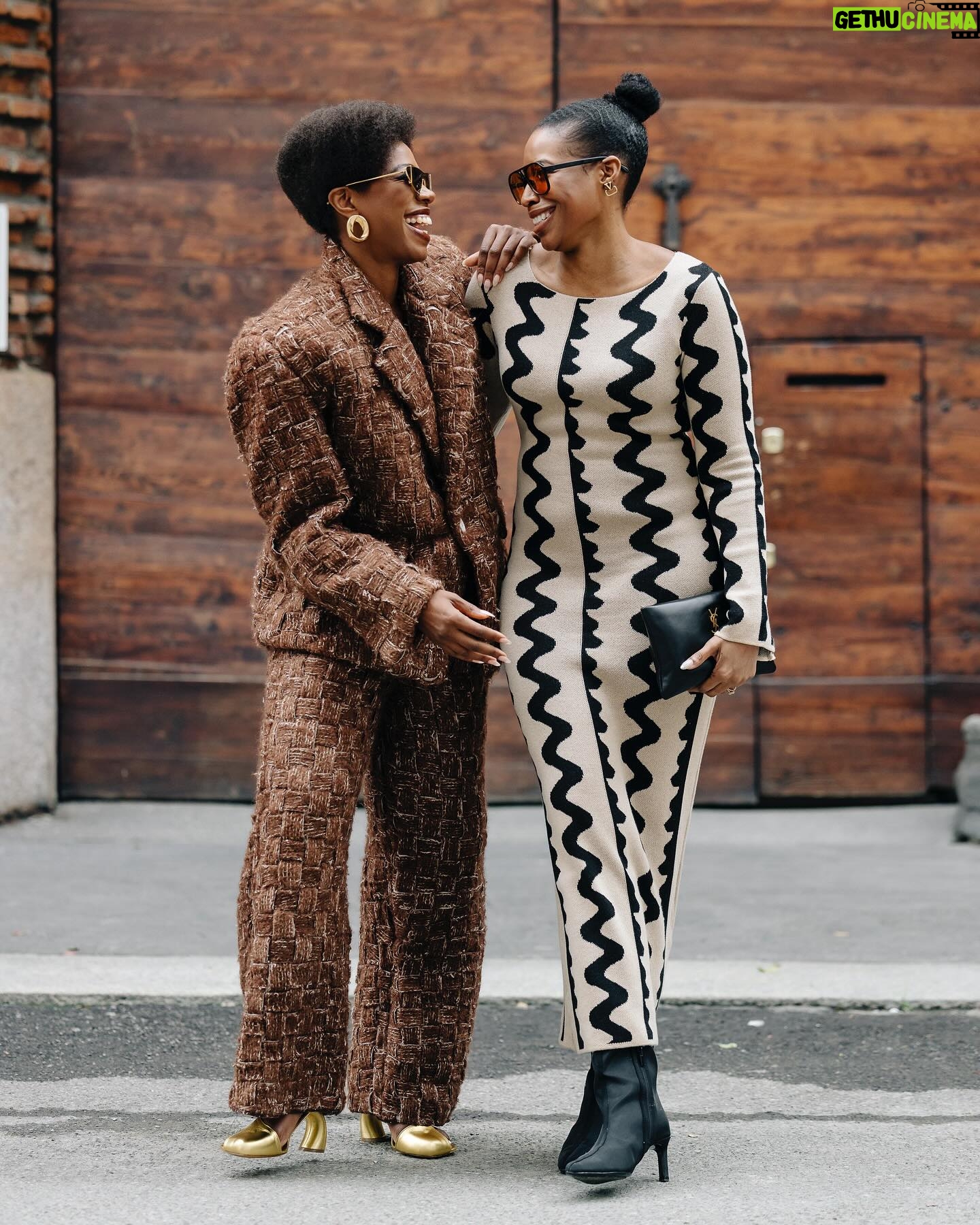 Yvonne Orji Instagram - I went Grace Jones for Tokyo James. β’ OF COURSE I attended the Nigerian designer showing at Milan Fashion Week! Duh! And Omo Naija DID. NOT. DISAPPOINT! @tokyojamess your designs were beyyonndd! Sooo many pieces Iβm coming for! Thank you for having me and reppin π³π¬π³π¬π³π¬ so lovely!! β’ Hair: @mitchellcantrellbeauty Makeup: @madeleinefeeney Suit: @tokyojamess Styling: @georgmedley Shoes: @driesvannoten Frames: @ysl Earrings: @zara Swag: on a hundred thousand trillion. Knee game: skrroong (but that lean almost took me clean out π) πΈ: @modehunter #milanfashionweek #mfw