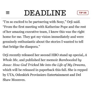 Yvonne Orji Instagram - Quietly cookin… but always eating. • I’m thrilled to be partnering with @sptv to create content we can see ourselves in. When I laid out my vision for shows that connect across the Diaspora, the excitement I was met with, let me know this was the right home for me in this season. • Shout out to the entire Sony executive team that made the deal happen as well as my hittas @dcwade1, UTA, Del Shaw, & Shelter • Let’s get this work baby!! 👊🏾🇺🇸🇳🇬✊🏾 God out here God-ing 🙌🏾🙏🏾