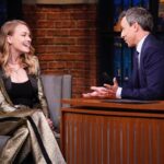 Yvonne Strahovski Instagram - Golden suits for golden moments ⭐️ Thank you @sethmeyers @latenightseth ⚡️⚡️⚡️