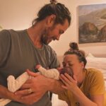 Yvonne Strahovski Instagram - Our third little (big!) boy thundered into the world at lightning speed, thank goodness Tim was there to catch our boy jussstttt as our amazing team made it into our home to help ♥️ such an unreal, intense, amazing experience I will never forget. Welcome my baby boy, we have been waiting for you & love you sooooo much ♥️