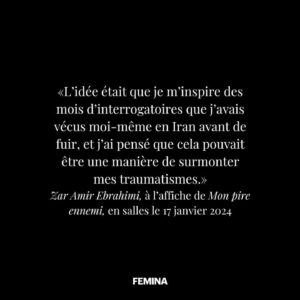 Zar Amir Ebrahimi Instagram - #Repost @feminasuisse
・・・
Porte-parole malgré elle des violences faites aux Iraniennes, l’actrice Zar Amir Ebrahimi (@zaramirebrahimi) jadis violentée par le régime islamique joue une tortionnaire dans «Mon pire ennemi», film-choc de Mehran Tamadon.

🎥 Depuis son Prix d’interprétation au Festival de Cannes 2022 pour son rôle de journaliste en lutte contre l’oppression religieuse et le sexisme dans «Les Nuits de Mashhad», d’Ali Abbasi, Zar Amir Ebrahimi ne s’arrête plus. En novembre 2022, deux mois après la mort de Mahsa Amini et la naissance du mouvement iranien «Femme, vie, liberté», elle faisait la une de «Télérama» avec son amie et sœur d’exil, l’actrice Golshifteh Farahani. Elle a ensuite tourné «Sept hivers à Téhéran» (à voir sur les plateformes de streaming), ainsi que «Reading Lolita in Tehran», «Shayda» (présenté au Festival de Locarno, où elle était aussi membre du jury) et «Tatami» (sélectionné à la Mostra de Venise), qui doivent tous sortir prochainement. Elle travaille actuellement sur «Honor of Persia», son premier long métrage derrière la caméra, inspiré de sa dernière année en Iran.

🎥 Dans «Mon pire ennemi», Zar endosse le rôle d’une interrogatrice sans pitié face à un prisonnier incarné par Mehran Tamadon, afin de confronter les autorités à leurs pratiques. L’actrice et le réalisateur seront présents le 17 janvier 2024 au CityClub Pully (VD) et le 18 janvier au Bio à Carouge (GE) pour présenter cette coproduction franco-suisse choc et dérangeante, qui oscille entre documentaire et fiction. Pour comprendre son impact, il faut savoir que la comédienne a elle-même subi ces violences: en 2006, alors qu’elle est une star de la télé iranienne, une vidéo intime d’elle est publiée sur le Net. Elle a 25 ans et passe six mois en interrogatoire, obligée de répondre à des questions sur sa vie sexuelle à un tribunal entièrement masculin. Elle s’enfuit en France à la veille d’un procès joué d’avance… Son interview poignante est à lire sur Femina.ch 
⁠
🖋 Marine Guillain
📸 AFP/Joel Saget
#ZarAmirEbrahimi #MonPireEnnemi #Iran #iranniennes #violence #cinema #feminasuisse #feminach
