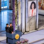 Zar Amir Ebrahimi Instagram - NARGES MOHAMMADI : Combattante, Résistante, Libre ✌️🕊️🕊️ ✌️#femmevieliberté #nobelpeaceprize #Repost @nobelpeacecenter ・・・ Today, Narges Mohammadi was awarded the Nobel Peace Prize for her fight against the oppression of women in Iran and her fight to protect human Rights and freedom for all🕊️ Her powerful Nobel Lecture was delivered by her children, Kiana and Ali Rahmani at Oslo City Hall today. Tomorrow, they will open the Nobel Peace Prize exhibition officially at the Nobel Peace Center. Narges Mohammadi has been imprisoned in Iran since 2021. Photo: Jo Straube #zanzendegiazadi #womanlifefreedom #nobelpeaceprize