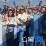 Zar Amir Ebrahimi Instagram - Lights, camera, action! 🎬   We put it on buildings, buses, on your social media feed and even on the Cannes Film Festival. The message is simple: democracy is precious and important, not only for us, but for future generations.  So, use your vote at the #EUelections2024 on 6-9 June. Or others will decide for you.   #UseYourVote #EUelections2024 #Cannes2024