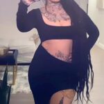 Zhavia Ward Instagram - @FashionNova wearing 🩵🩵🩵👇🏼 🖤Got Your Attention Bodysuit - Black 🖤Katarina Snatched Maxi Dress - Black