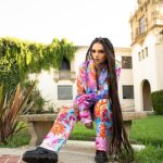 Zhavia Ward Instagram – Suited ⬆️💗💛💚💜Photo by @archivalgrams  makeup @zo.glamz