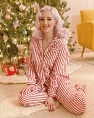 ALB in Wonderland Instagram - Christmas pjs 🥰 they kind of look like candy cane right?