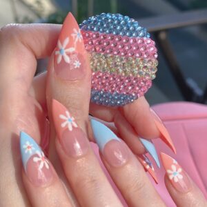 ALB in Wonderland Instagram - nail closeup! what’s better for summer than daisies right? #pride