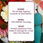 Abbie Chatfield Instagram - FREE VIBES!! Come along and answer our questions tomorrow for a free vibe from @normalco !! C u there 📸 @august_loom_ *T’s and C’s apply.