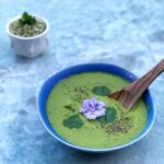 Abbie Cornish Instagram - When I woke this morning my body was craving warm cooked greens and an easily digestible carb. So... For dinner I ended up making a Broccoli, Celery and Kale Soup with a side of Pesto Rice. I have to say this really hit the spot! Remember to nourish your body and tune into what you need right now, and use whatever you have in your kitchen. 💚✨ I freestyled this but here’s a rough recipe: In a large saucepan with a steamer basket and lid, bring one cup of water and 3 cups of vegetable stock (I like to use my own stock) to the boil. While the water and stock is heating, prepare about one and a half to two whole heads of broccoli by separating them into florets (I like to use my hands to break off the florets, and I also use the meaty half of the stalk, cutting off and discarding the bottom or end half). 2 stalks of celery broken into 3 parts so they fit in the steamer, and 2 pieces of kale. Once the water and stock is boiling place the veggies in the steamer. Cover. Cook for about 6-8 mins. Transfer the steamed veggies to a blender (setting aside the water/stock) and add a tablespoon of melted butter to the blender (or more if you like) and a pinch of salt and pepper. Then, add to the blender about one to one and a half cups of the water/stock combo you used to steam the veggies. Now blend, starting on a lower speed and working the speed up until you can blend on high for a couple of minutes. Blend till the soup is consistent and smooth. Poor into a bowl. Season with salt and pepper to taste. Add shaved Parmesan on top. And garnish with parsley or coriander if you have/or desire. For the rice, cook the rice, then add pesto (I also like to use my own) to a rice of your choice (I used white Jasmine rice today) and stir. Together they really are delicious. I like to get a little rice on my spoon and dip into the soup. Xx
