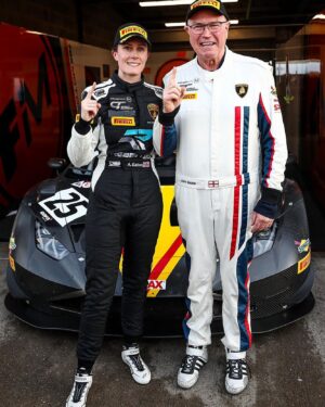 Abbie Eaton Instagram - British GT Qualifying ⬇️

P4 Overall
P1 Silver/AM 

We went the correct way on tyre choice for John and he drove a wicked session, and a baptism of fire for me on slicks on half dry half wet track 😲 had to learn reaaaal fast 😬

Race tomorrow at 13.00 🇬🇧 

#BritishGT #DoningtonPark #SilverAm #Lamborghini