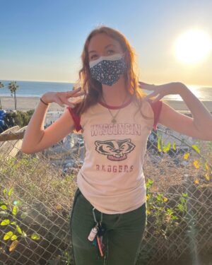 Abby Donnelly Instagram - bought this shirt at a thrift store and therefore know nothing about the wisconsin badgers