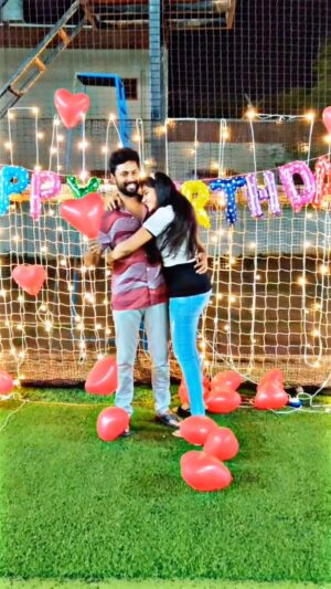 Abi Navya Instagram - HBD My Favourite human being ❤️🔥 @deepak_chinky want you to know that I see you . I see everything you do for us and our family we’re so proud of you my man ❤️🔥 I know you’re stressed out about work and the responsibilities of providing ❤️ just few days puttu all the very best for your efforts 💥💥 
I choose you and forever will every single day you’re my everything my love 🥹✨❤️ dhruv loves you unconditionally love you da @deepak_chinky ❤️💥