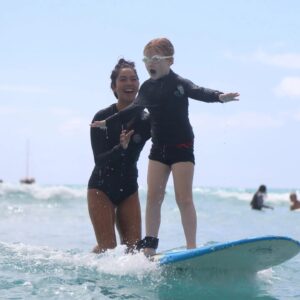 Abigail Savage Instagram - Ok ok, here are some people. And thanks to @stokedrift for the excellent surfing lesson for V and beach boys waikiki photography for the surfing photos!