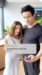 Ada Nicodemou Instagram - The day before the wedding, Justin receives a message from Leah’s Ex…Zach! 😱 Shoutout to the legendary @charlie_clausen for this iconic cameo 😂 Don’t miss Leah & Justin’s wedding, tomorrow night on @channel7 🏖️ #HomeandAway
