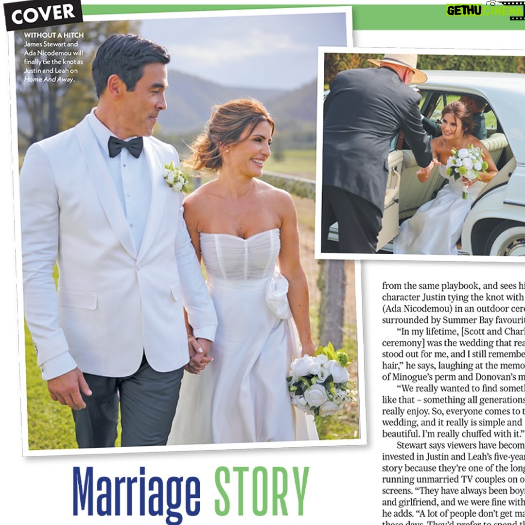 Ada Nicodemou Instagram - Excited to be on the cover of this week’s @binge guide to celebrate Leah & Justin’s wedding with @__jamesstewart__ 👰🏽♀️🤵🏻 Don’t miss the wedding of the year, airing April 9th at 7pm on @channel7 ⛪️ Read the full story in The Binge Guide, which can be found inside The Sunday Telegraph (NSW), Sunday Herald Sun (VIC), The Sunday Mail (QLD) and Sunday Mail (SA) this weekend.