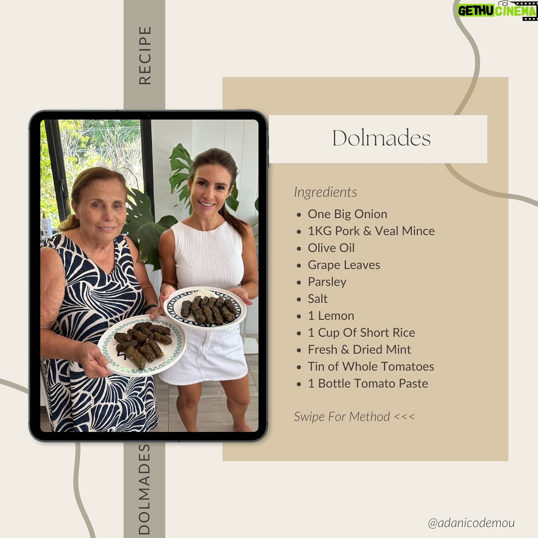 Ada Nicodemou Instagram - Ever wondered how to make Greek dolmades? I got Mum to share her recipe & they are so yum 🤩 Swipe for all the steps 👩🏽🍳