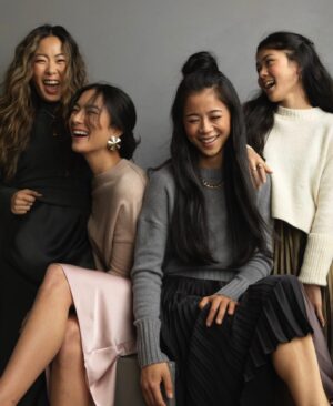 Adeline Rudolph Instagram - The truth is, I had a lot of anxiety about talking about something so personal. But on the flip side I am so lucky to have such an amazing support system. Thank you to these beautiful ladies @nicolekang @leahmlewis and @momonatamada for being such powerful idols and to @alysewhitney and @glamourmag for giving us a safe space to have our voices be heard. Link in bio for the article 🤍 
📸 @noahasanias 
💇🏻‍♀️ @nadiahoecklin 
👄 @minjee.mowat 
💃🏻 @joannakulpastylist