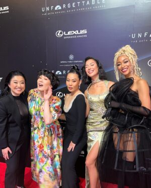 Adeline Rudolph Instagram - Another MAGICAL night feeling so excited for our AAPI community and what’s to come next year 💫

Thank you @unforgettablegala @character.media for having me again this year 🤍

And thank you to @michellealphonsa for the dress of my dreams and @jentioseco and @rickhenryla for this bomb hair and makeup (definitely did not wake up like this) 🫶🏼