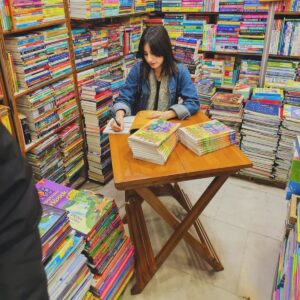 Aditi Saigal Instagram - Yesterday at Mid Land Bookshop 📚
I've been going to Midlands since I was a little kid. I spent hours and hours browsing Enid Blyton, Roald Dahl, Philip Pullman, Asterix and well - Archie comics! This family run, independent bookstore is no doubt, an important part of many peoples' childhoods, including my own. 

Incredible moment to come back as a 25 year old in this capacity. 

@graphicindia
@thearchiesonnetflix 
@zoieakhtar