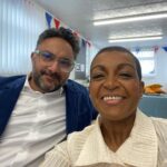 Adjoa Andoh Instagram - @sathnamsanghera, Sir Trevor MacDonald & me - hanging out as part of the ITV Coronation commentary team.. how the world turns.. #coronation