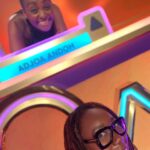 Adjoa Andoh Instagram - Ok it’s mainly the Blankety Blank set.. but me and Chizzy lil_bit_of_chiz made our presence felt with lovely Bradley Walsh, much foolishness and ‘sparkling’ prizes….