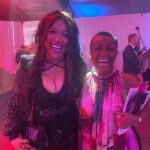 Adjoa Andoh Instagram - What an absolute joy to hang out with this amazing smart funny woman at the 54th NAACP awards! Congratulations on the podcast award! Me and one funny mama🙏🏾💃🏽🔥💕@kymwhitley @twofunnymamas