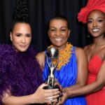 Adjoa Andoh Instagram - So delighted for our win at 2024 #NAACPImageAwards for Outstanding Drama Series Queen Charlotte: A Bridgerton Story Thx to Shonda Rhimes for her brilliance & all wonderful team @shondaland @netflix. Fab to attend with amazing @goldarosheuvel & stunning @arsemathomas Huge Thx to designer maisonrabihkayrouz & @annahcstyle