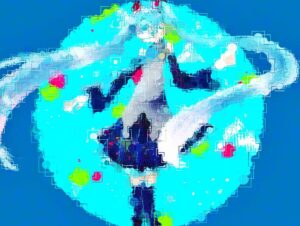 Ado Instagram - 中3の時に描いたであろうミクの絵にそれっぽい加工をして遊んでいた時の画像が出てきたよ。元画を見せたいのですが、それはもうこの世にはないです。