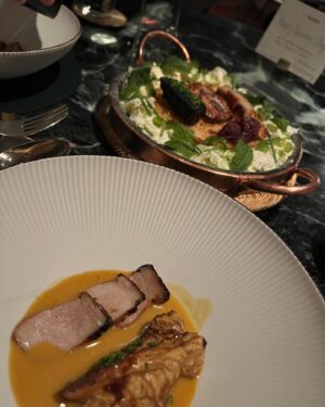 Adrienne Cheatham Instagram - Whoever said fine dining is dead hasn’t been out recently. At least they haven’t been to @saga_nyc 

Don’t get me wrong, I’m not always in the mood for a long dinner in a stuffy setting but Saga has upended that. My husband can wear his J’s and not get harassed or get dirty looks, and the music is what I would be listening to at home…hip hop, R&B, rock. It’s definitely fancy, but not stuffy and definitely fun. And more importantly THE FOOD is delicious and the execution is unbelievable! One of the best meals/dining experiences I’ve had in a minute. Thank you @chefjameskent and the amazing team for the warm hospitality and great night! 🤘🏽🔥🥂

#nyc #nycnights #datenight #finedining #fundining #theviewfromhere #thesagacontinues