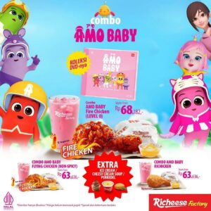 Aelke Mariska Instagram - Ngomong ngomong ini mah..
@lilyamobaby udah Launching DVD nya 3 minggu lalu.. horee..

Combo meal   DVD nya bisa langsung dibeli di @richeese_factory lagi free ice cream!😁🩷

Siapa yang udah beli?✋🏻
Kalau belum cus langsung beli ya temen temen!

#lilyamobaby