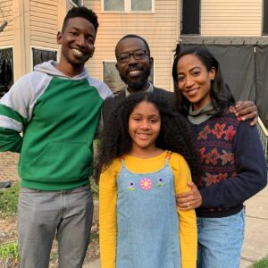 Africa Miranda Instagram - meet the Turner family of @archive81netflixtv - streaming now! 🖤 (story time/long post)

this was a surreal experience. after not being on set for 7 years (not counting commercials/hosting) - I’ve been so thankful to have an agent like Dorecia of @yjbtalent who never stopped believing in me & keeping my name in rooms when I couldn’t see myself there. 

got on my 1st flight after quarantining for almost a year & headed to Pittsburgh & I was NERVOUS ok! God always shows up in my life in ways to let me know I’m always covered - when I arrive the actor playing my husband is the ridiculously talented @charlie3stacks - and get this - we are from the same hometown, both @official_alabamastate grads, AND he’s my frat brother 🤯 thank you for being a blessing on set and off 🙏🏾

thank you to @rsonnenshine for creating this amazing project & @beccalou34 for having me as a part of such a special cast and fostering such great energy on set; as well as @haifaa.almansour 🙏🏾every crew member was kind and generous while working and creating under insane circumstances. 

mamadou is just electric and was an absolute joy. our little “brown family day” on set was one of my best memories to date. my babies @jaxonrosemoore & @traycemalachi are absolute stars! 

i could write a book but I’m just thankful & want to congratulate the entire cast & crew on a fantastic job well done. 🖤🖤🖤🖤

streaming now!!