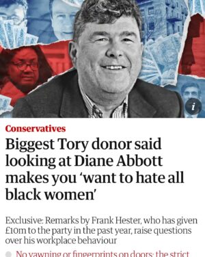 Afua Hirsch Instagram - More evidence of how totally “not racist” the British Conservative Party is 
👀

#ProtectDianeAbbott
#knowyourhistory
#ToxicTories